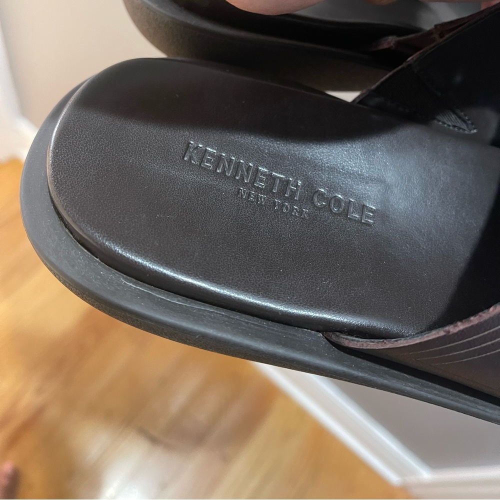 Kenneth Cole Sand-y Beach/Quick Sand Lsrd Slide Sandals Drk Brwn Sz 11 - Picture 5 of 16